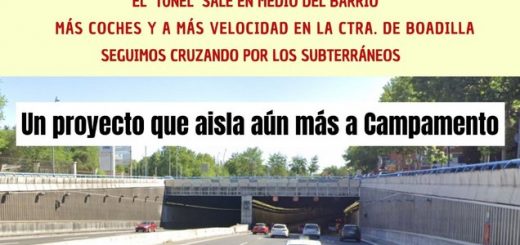Cartel sobre el soterramiento del Paseo de Extremadura